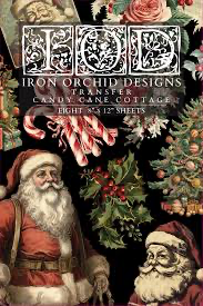 Candy cane cottage IOD 8x12 transfer