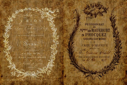 Ephemeral Burlap  Decoupage Paper