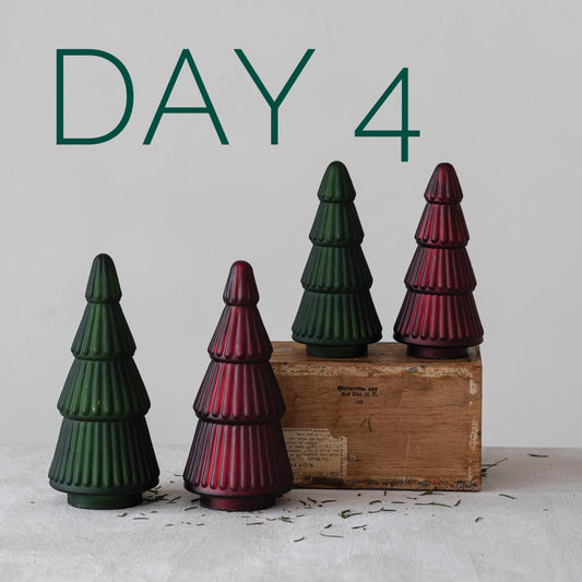 Day 4 of 12 Days of Christmas Mercury Glass Tree Green or Red