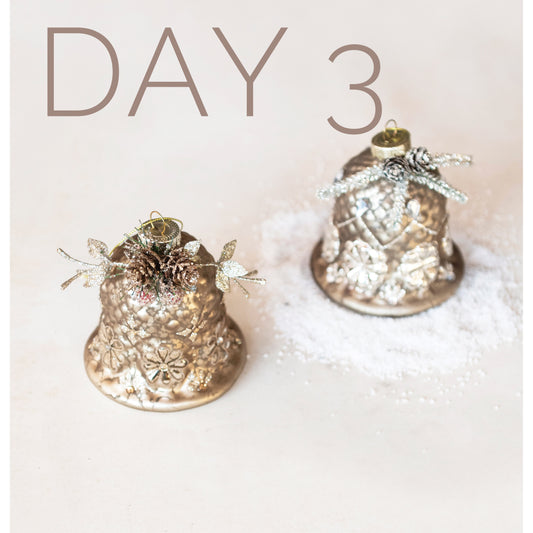 Day 3 12 Days of Christmas  Mercury Glass Bell Ornament