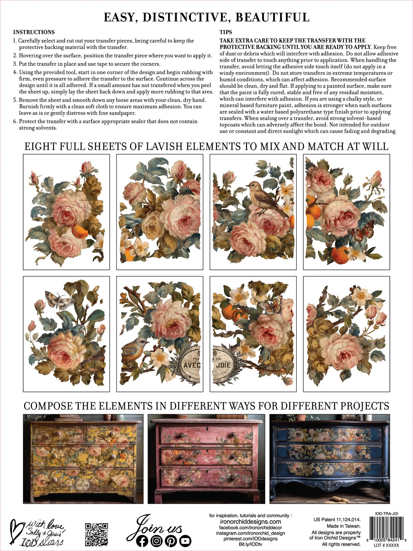 Joie Des Roses IOD Transfer 12x 16 Pad