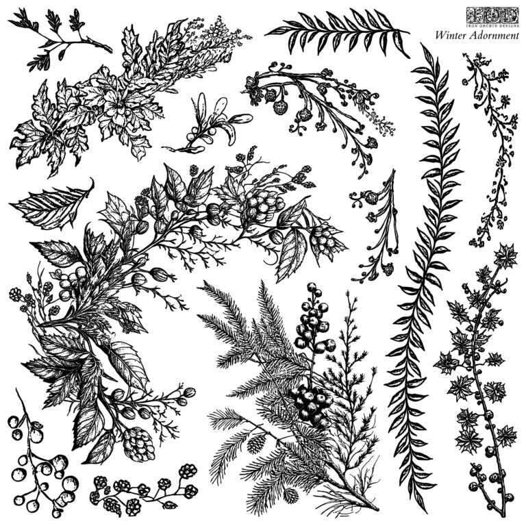 WINTER ADORNMENT 12×12 IOD STAMP™