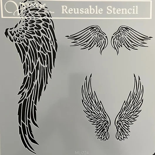 Trinity Wings Vintage Retail Therapy by Mara Stencil 12x12