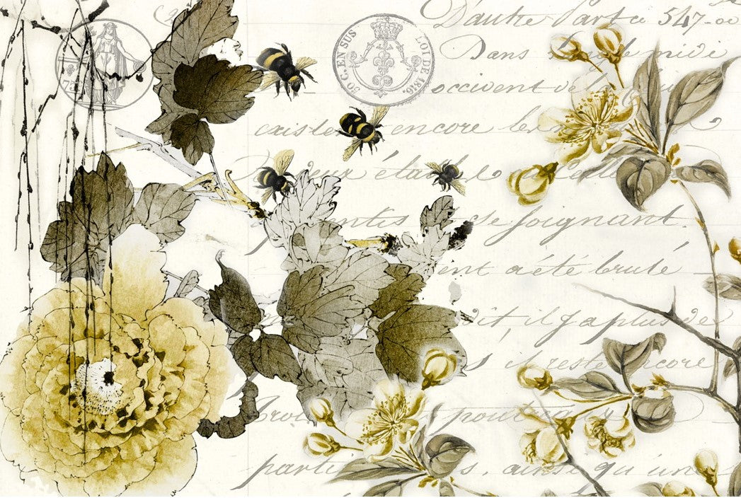 Sepia Blossom Roycycled Decoupage Paper