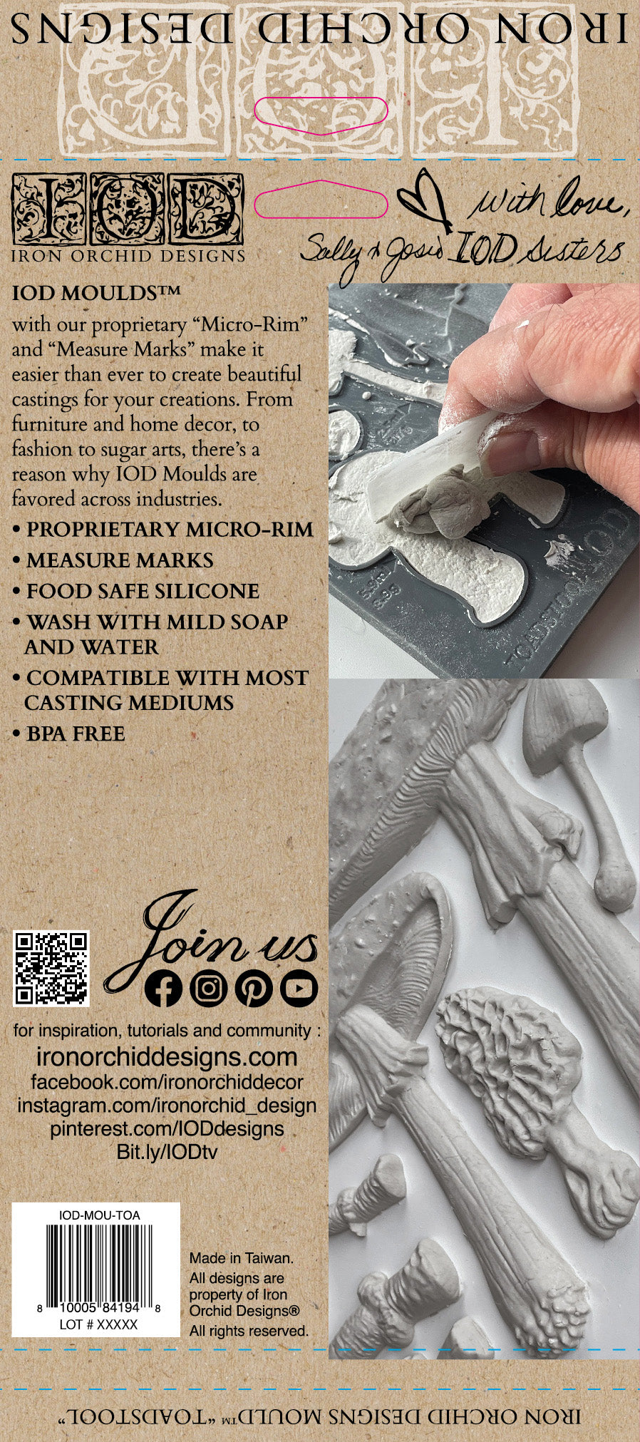 Toadstool IOD Decor Mould 6 x 10
