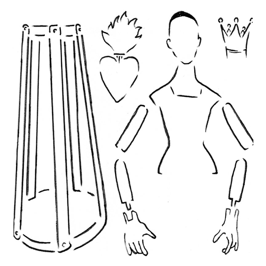 Paper doll Roycycled Stencil Pre-order
