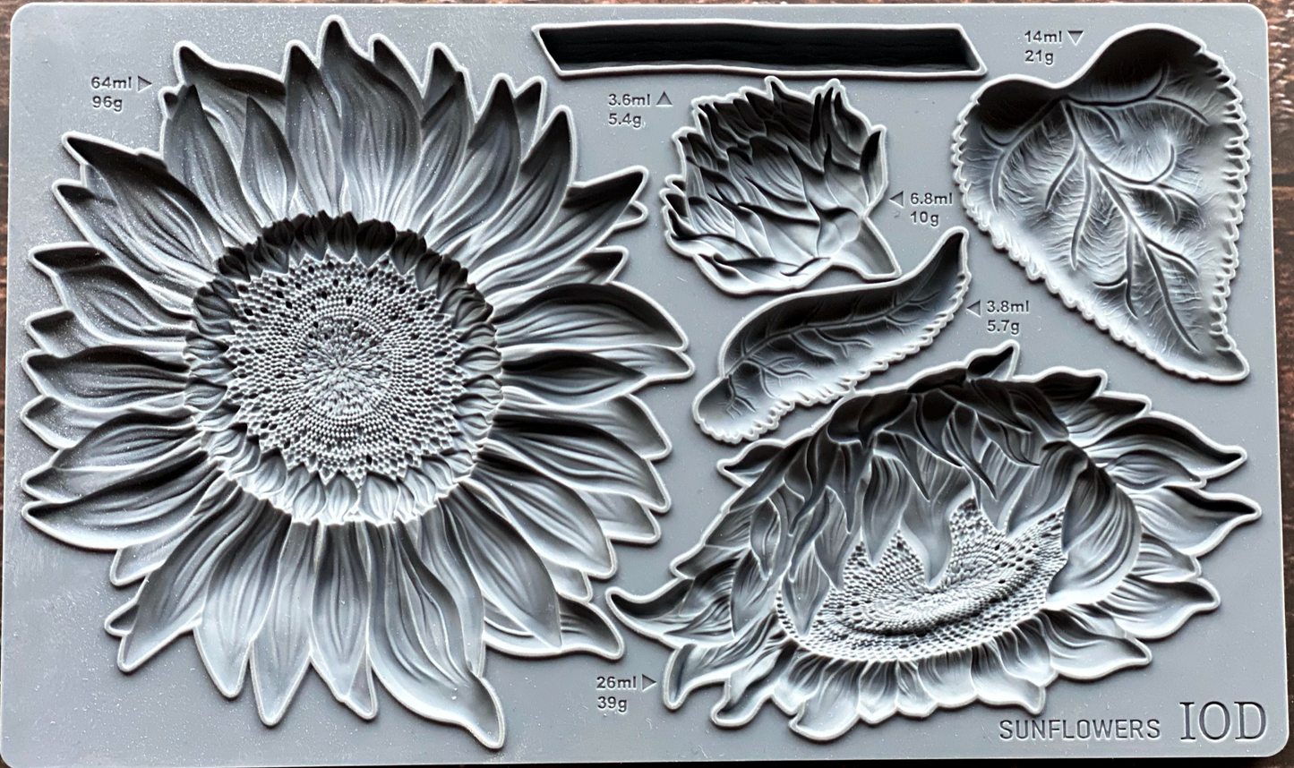 SUNFLOWERS 6X10 IOD Decor MOULDS