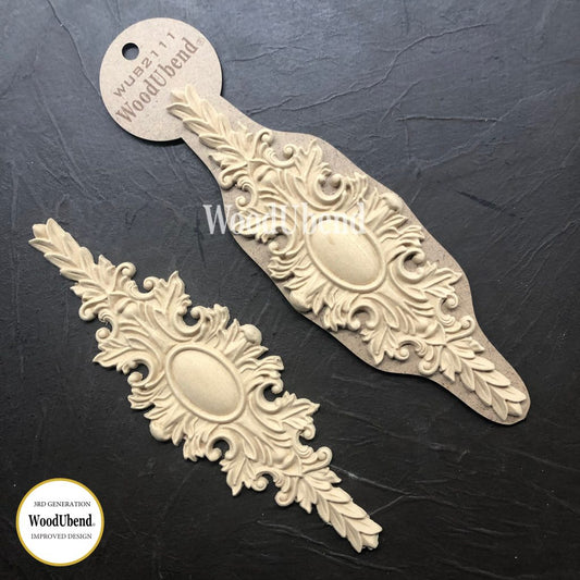 woodubend Pack of Two Floral Pediments WUB2111 7x23cm