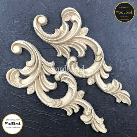 Woodubend Set of leafy scrolls JMM WUB6084 29x11x2 cm