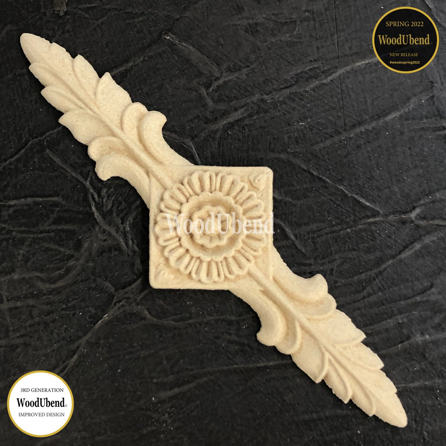 Woodubend Pack of Two Applique Floral Centrepiece Plaques WUB6108 17x5.5x0.5 cms