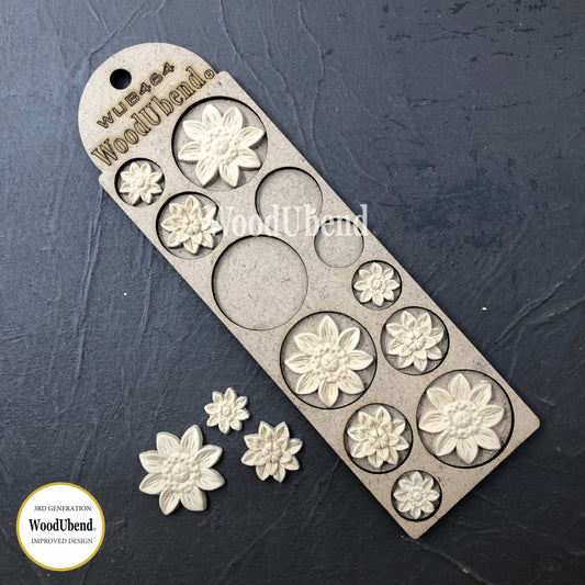 Woodubend Pack of Four Flower Sets WUB0464 5.5x4.5cm