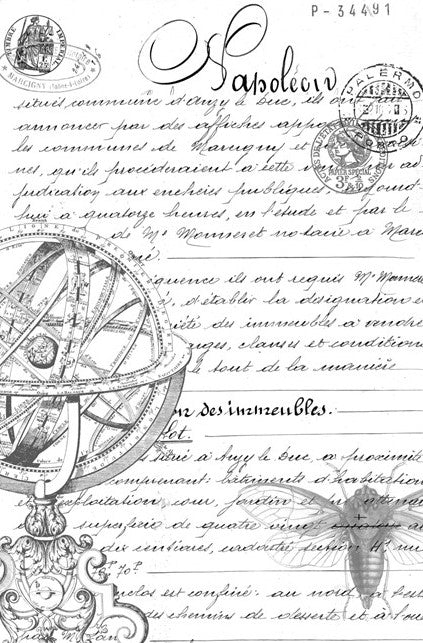 Script Roycycled Decoupage Paper