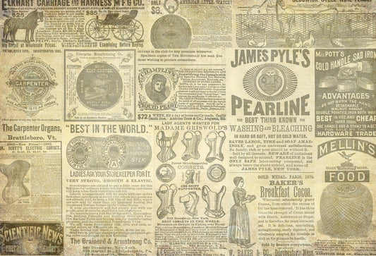 Vintage Ads Roycycled Decoupage Paper