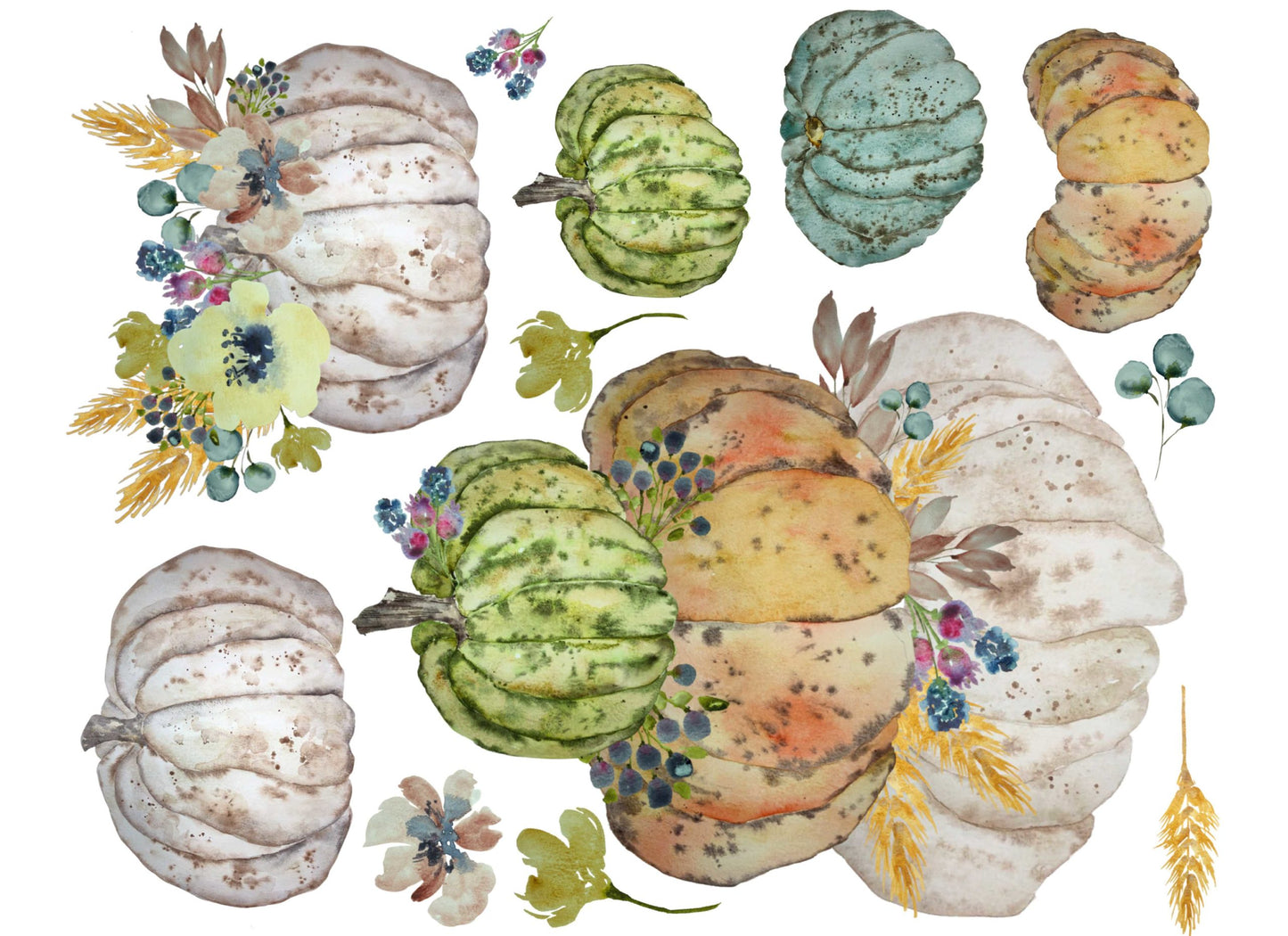 Roycycled Stacked Heirloom Pumpkins Decoupage Paper by Lexi Grenzer