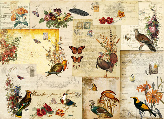 Fall Flock Masterboard Roycycled Decoupage Paper