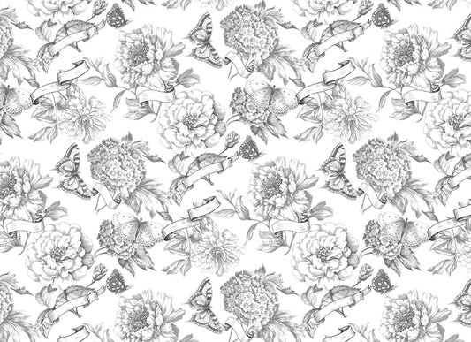 Paintable Blooms Roycycled Decoupage Paper