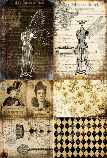Dress Form Project Blocks  Roycycled Decoupage Paper
