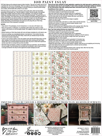 Lattice Rose IOD PAINT INLAY 12×16 PAD