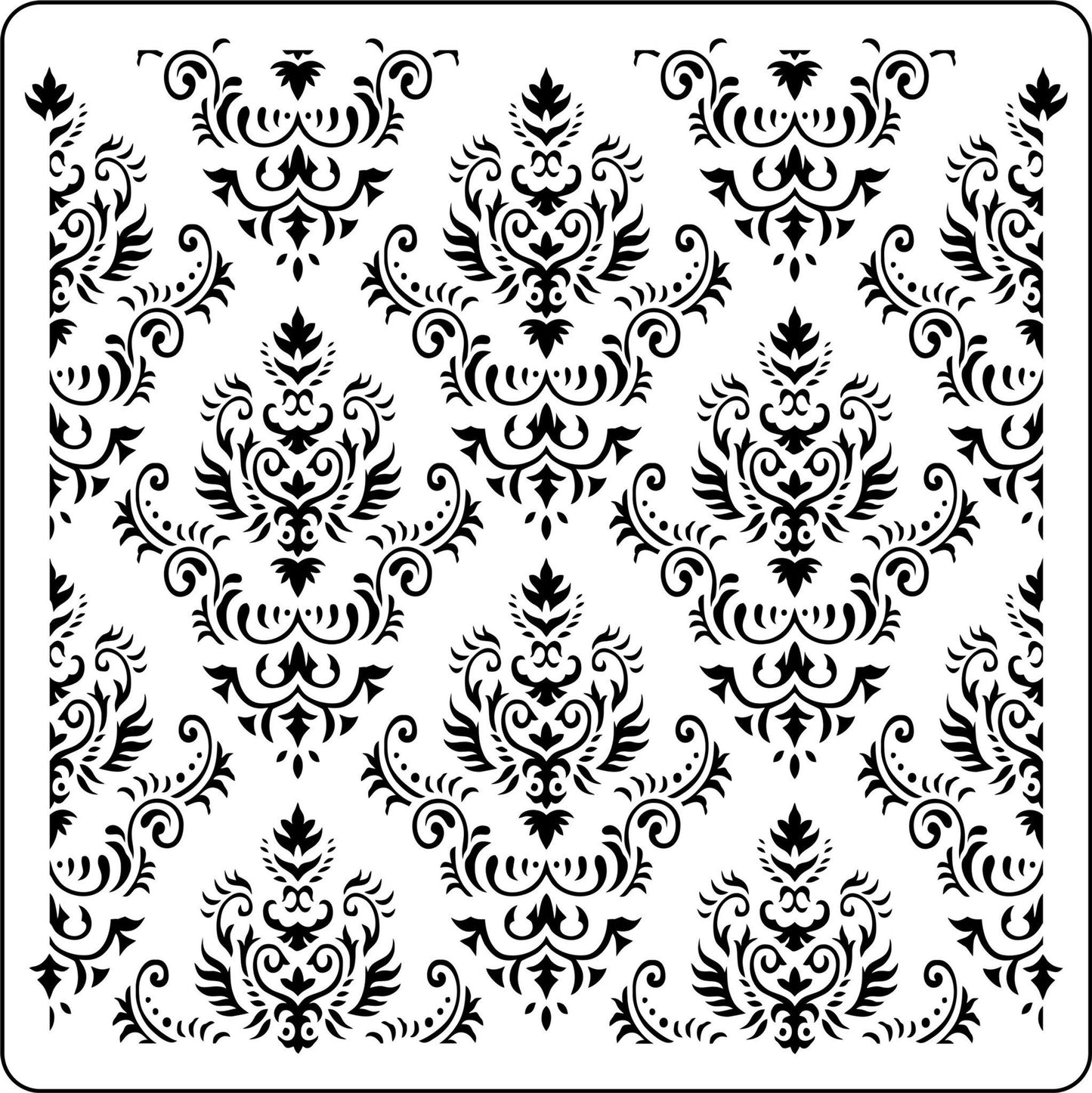 Mama's Damask  Vintage Retail Therapy by Mara Stencil 12x12