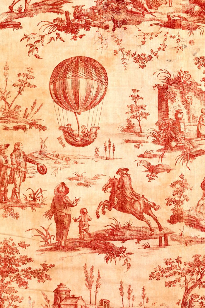 Red Toile Roycycled Decoupage Paper