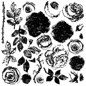 Iron Orchid Designs Painterly Roses 12x12 Decor Stamp Retired