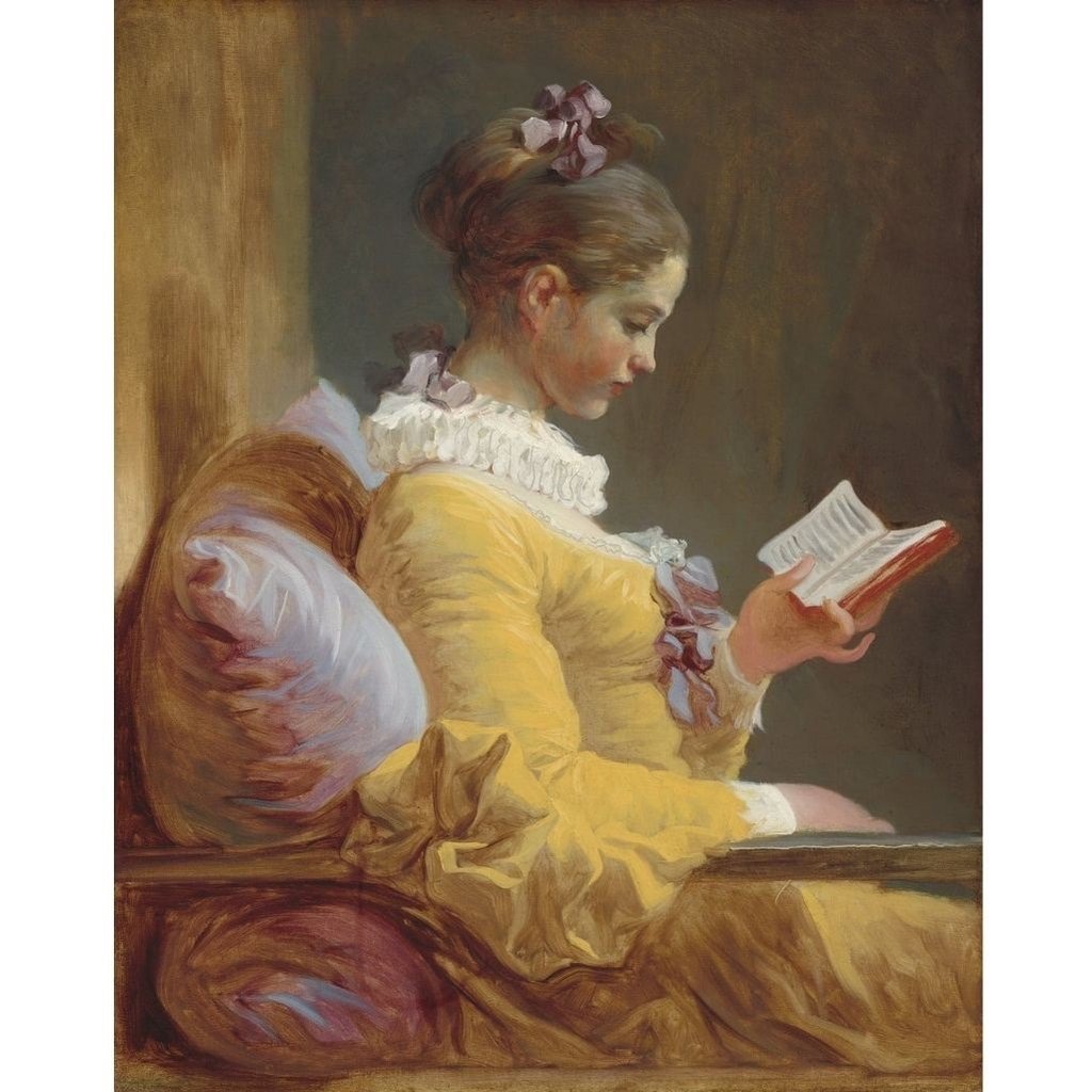 Young Girl Reading - REVERSED Decoupage Paper